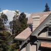 View from Martinez Hall shows restored roofs and details with our new low-key color palette.  Yes, those are red cedar shingles, as used on the original house.